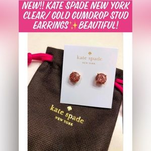 New!! Kate Spade New York Rose Gold Glitter Gumdrop Stud Earrings✨Beautiful!